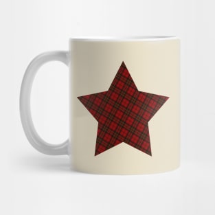 Cool Red Christmas tartan Star Mug